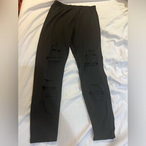 Black Leggings with Cut outs Size OXL